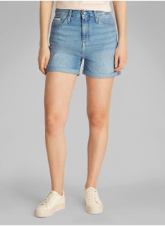 Calvin Klein Jeans Women's Denim Mom Shorts - Cotton, Blue  - Image 1