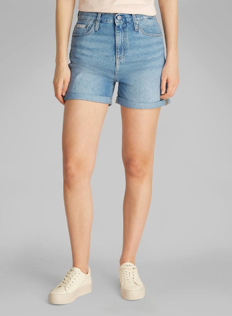Calvin Klein Jeans Denim Mom Shorts - Image 1