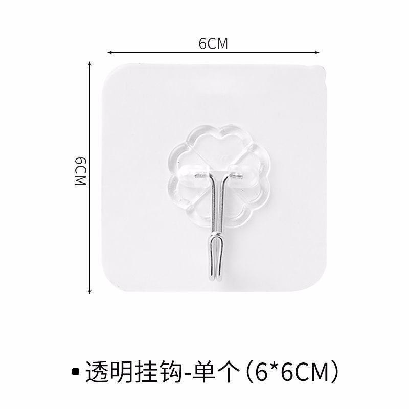Transparent No-Drill Adhesive Hooks, Heavy Duty Stainless Steel Wall Hooks  30kg