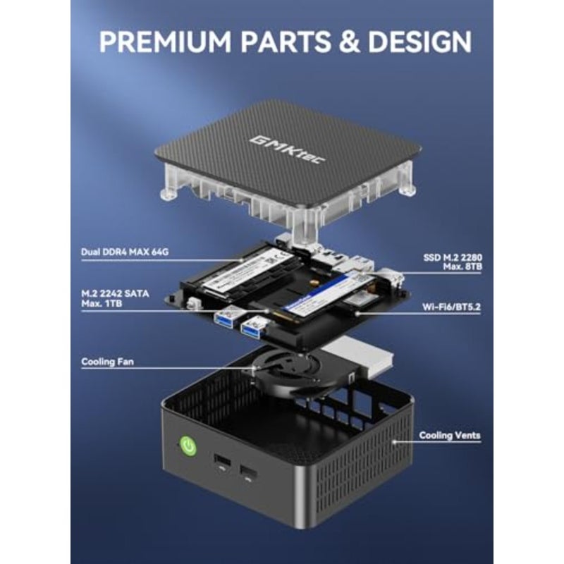 جهاز كمبيوتر صغير، G3 PRO Intel Core i3-10110U Beats 4300U/N150، ذاكرة الوصول العشوائي DDR4 سعة 8 جيجابايت (قناة مزدوجة) 256 جيجابايت PCIe M.2 SSD، كمبيوتر مكتبي 4K Dual HDMI/USB3.2/WiFi 6/BT5.2/2.5GbE للمكتب والأعمال - Image 5