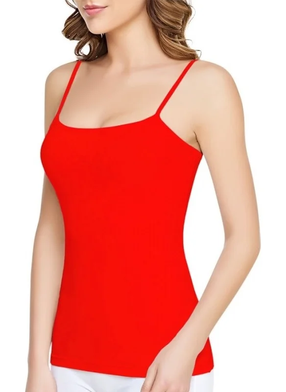 Tutku Passion Women 6 Pack Rib (Flexible) Rope Strap Undershirt (Red)