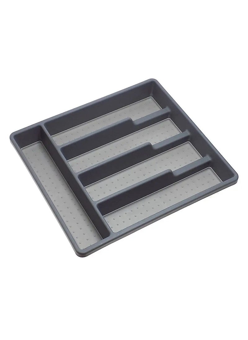 Generic - Cutlery Divider u0026 Multi-purpose Draw Organiser Plastic, Cutlery Tray, Utensil Drawer, Drawer Storage, Draw Utensil Rack Off White (5 Compartments) - Image 1