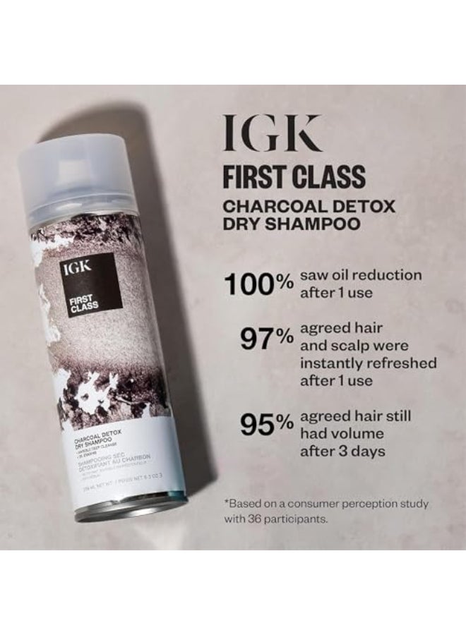 IGK First Class Charcoal Detox Dry Shampoo Deep Cleansing Oil Odor Absorbing Adds Volume Texture For All Hair Types 63 oz Pack of 2 - Image 3