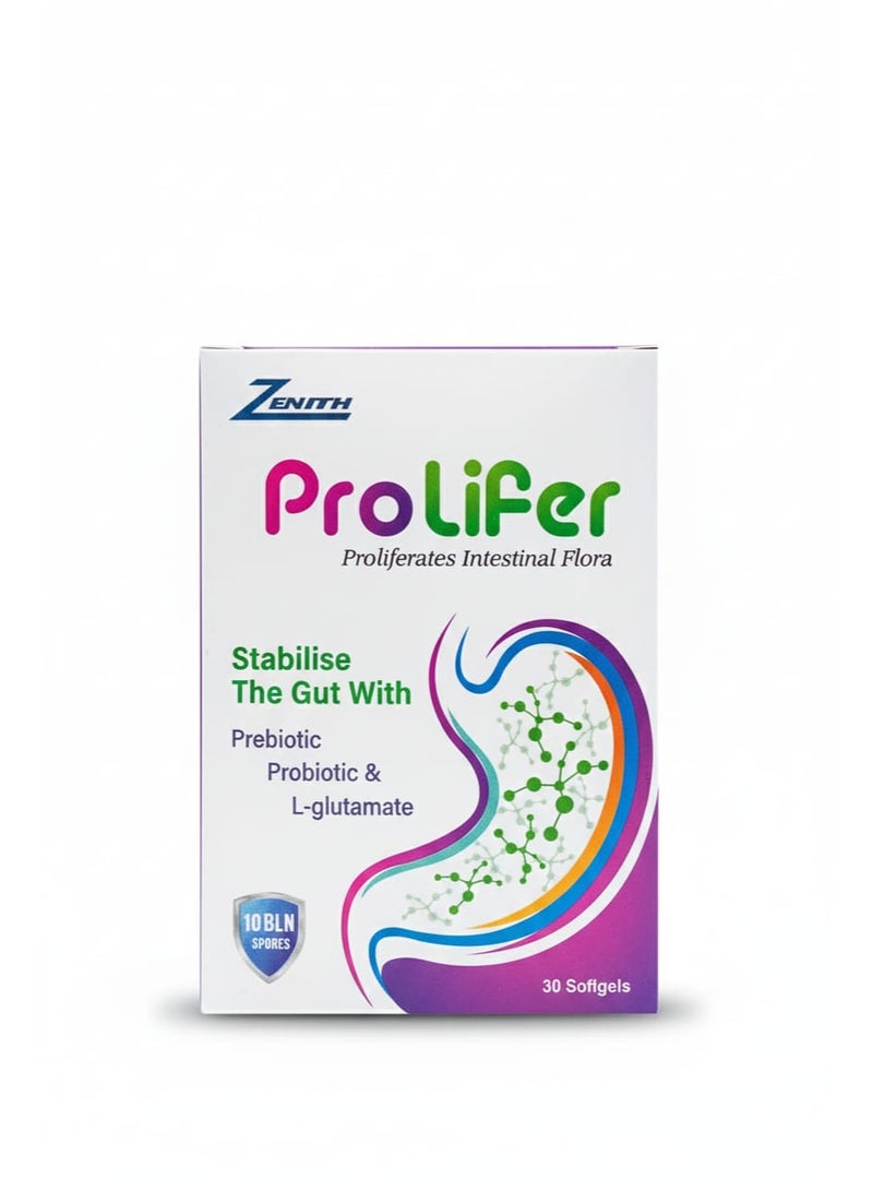 Zenith Prolifer Prebiotic & Probiotic With L-glutamate 30Softgel