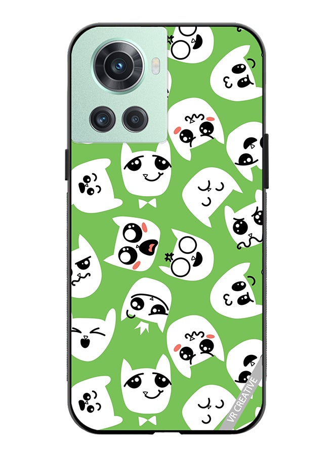 VR CREATIVE Protective Case Cover For OnePlus Ace Doodle Cat Emoticons Design Multicolour - Image 1