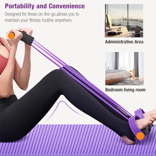 Optifit® Multifunction Tension Rope, 6-Tube Elastic Yoga Pedal Puller Resistance Band, Natural Latex Tension Rope Fitness Equipment, for Abdomen/Waist/Arm/Leg Stretching Slimming - Image 5