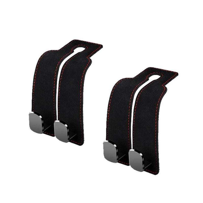 2 Black Car Hooks – Headrest Hook, for Hanging Bags, Groceries, Heavy Duty, 2 Pack