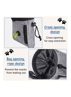 SYOSI Dog Treat Bag, Waterproof Dog Training Pouch, Hand-Free Dog Walking Bag with Adjustable Waist Belt, Pet Puppy Treat Pouch Bag for Dog Training Walking Travel Outdoor Use (Grey)  - Image 3