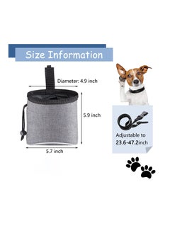 SYOSI Dog Treat Bag, Waterproof Dog Training Pouch, Hand-Free Dog Walking Bag with Adjustable Waist Belt, Pet Puppy Treat Pouch Bag for Dog Training Walking Travel Outdoor Use (Grey)  - Image 2