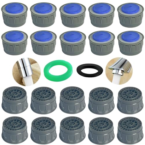 BOETOADG Faucet Aerator, 2.2GPM Flow Restrictor Plug-In Faucet Aerator Replacement Parts for Bathroom or Kitchen (blue 20 Pcs) - Image 1