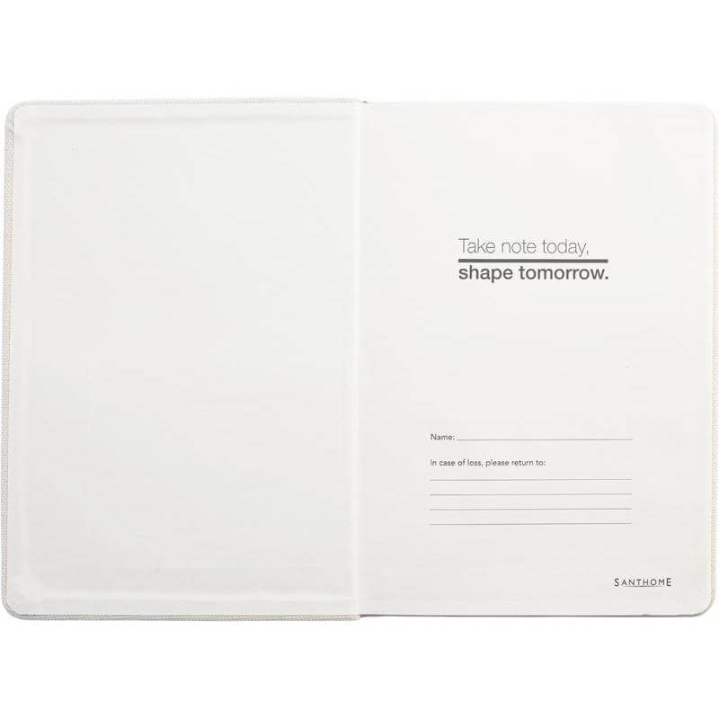 Santhome ADANA Recycled Canvas A5 Hard Cover Notebook with PU Pocket | 160 Ruled Pages Eco-Friendly Note Book | Business Card Window Pocket | Durable Canvas Cover | Ideal for Office, School & Gifting - Image 3