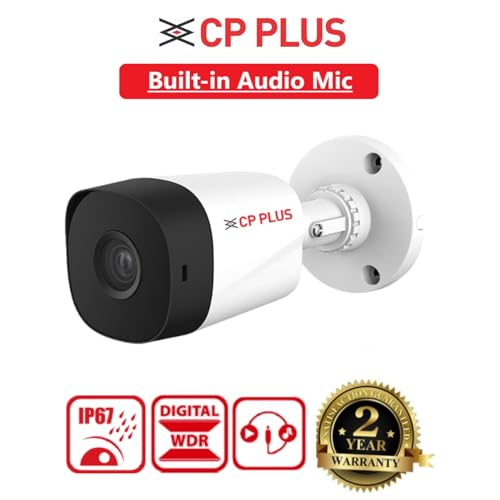 CP PLUS جهاز تسجيل رقمي بقنوات 4 بدقة Full HD مع كاميرا خارجية بدقة 2.4 ميجابكسل [ميكروفون صوتي مدمج + كشف الحركة] + 500 جيجابايت هارد ديسك + 4 قنوات SMPS + كابل CCTV، USEWELL HDMI+BNC/DC، أبيض - Image 2