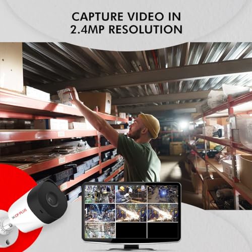 CP PLUS جهاز تسجيل رقمي بقنوات 4 بدقة Full HD مع كاميرا خارجية بدقة 2.4 ميجابكسل [ميكروفون صوتي مدمج + كشف الحركة] + 500 جيجابايت هارد ديسك + 4 قنوات SMPS + كابل CCTV، USEWELL HDMI+BNC/DC، أبيض - Image 5