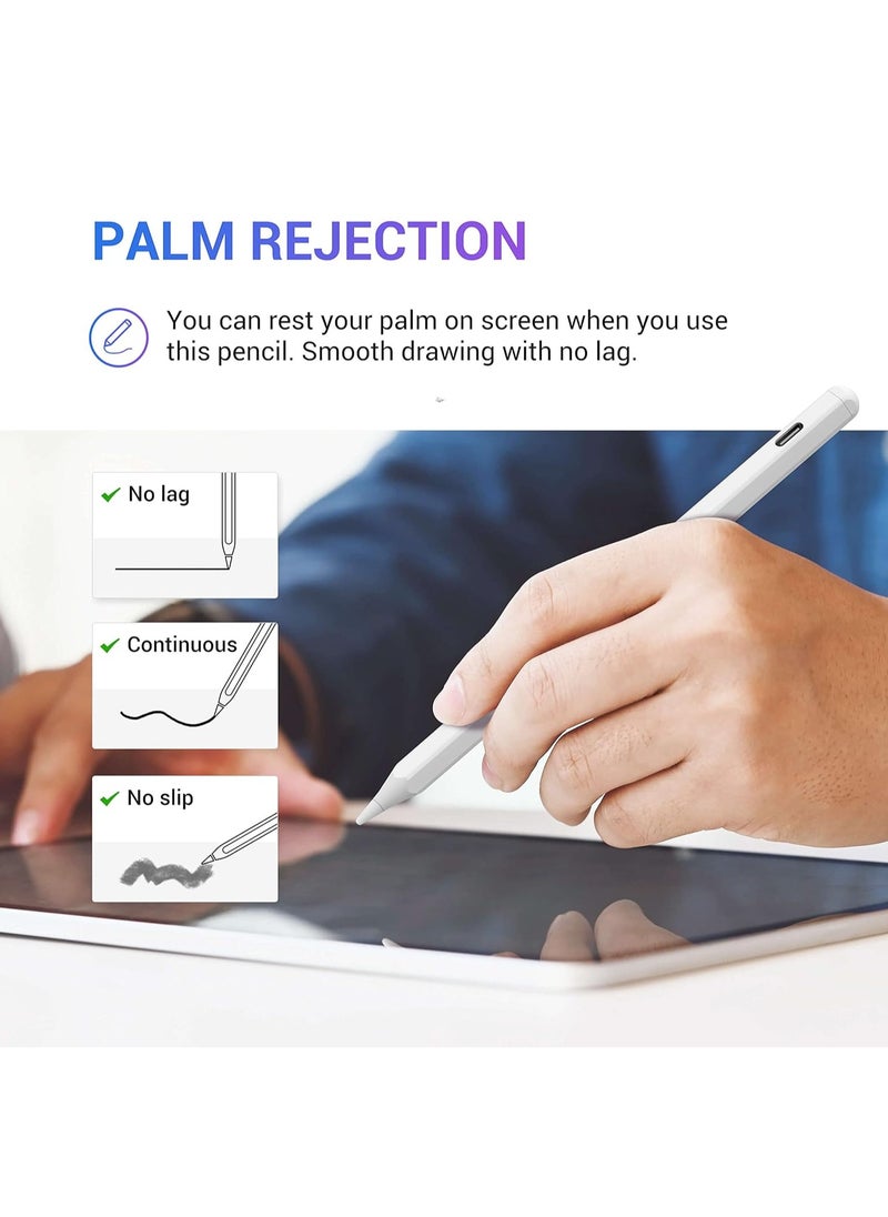 Generic - Tilt Sensitivity Palm Rejection Stylus Pen for Apple iPad(2018 and After) 6/7/8/9/10th Generation/ipad Pro 11 / Pro 12.9 inch/Air 3 4 5 6/Mini 5&6,Precise Digital Electronic Pens iPad Pencil - Image 1