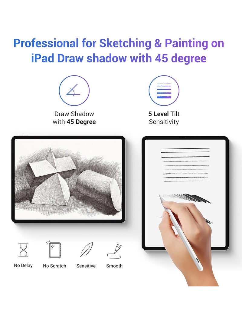 Generic - Tilt Sensitivity Palm Rejection Stylus Pen for Apple iPad(2018 and After) 6/7/8/9/10th Generation/ipad Pro 11 / Pro 12.9 inch/Air 3 4 5 6/Mini 5&6,Precise Digital Electronic Pens iPad Pencil - Image 1