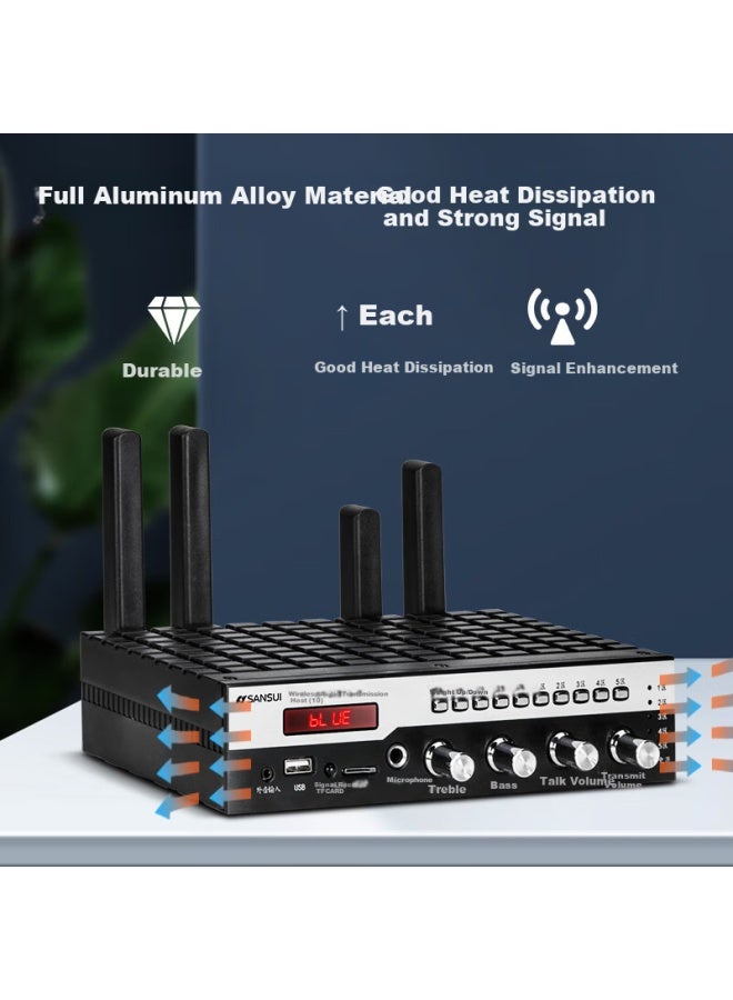 Sansui نظام البث العام Ux10 جهاز إرسال لاسلكي مضيف مكبر صوت سقفي مزيج صوت موسيقى خلفية هندسة ذكية مضيف بلوتوث مناسب للمراكز التجارية والمتاجر - Image 2