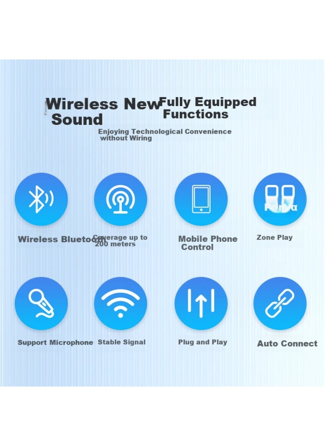 Sansui نظام البث العام Ux10 جهاز إرسال لاسلكي مضيف مكبر صوت سقفي مزيج صوت موسيقى خلفية هندسة ذكية مضيف بلوتوث مناسب للمراكز التجارية والمتاجر - Image 1