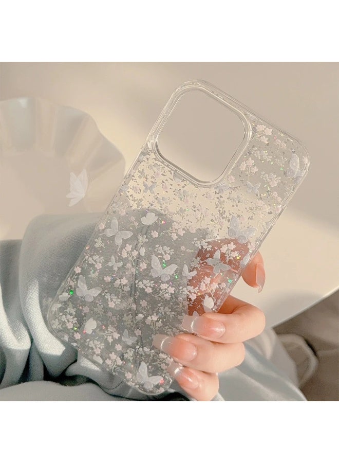 NIBEMINENT Butterfly Floral Pattern Protective TPU Case Cover For iPhone 15 Plus - Image 1