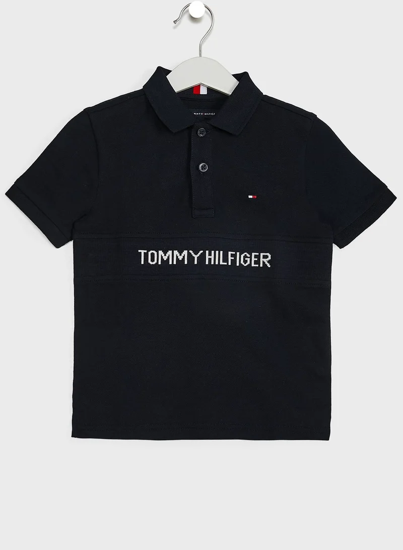 TOMMY HILFIGER Kids Rib Insert Jacquard Polo