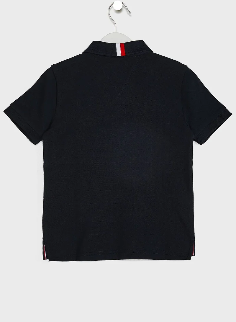 TOMMY HILFIGER Kids Rib Insert Jacquard Polo