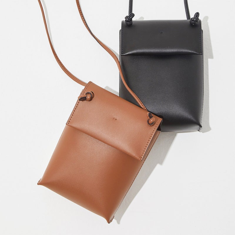 Export Korean Niche Design Decke Mobile Phone Bag Semi-Handmade Women Crossbody Bag Plain Cowhide Mini Small Bag - Image 5