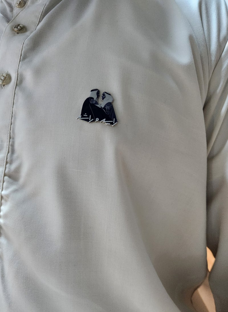 Acnor Zayed And Rashid Magnatic Badge Silver For Dress T-Shirt and others use - Image 3