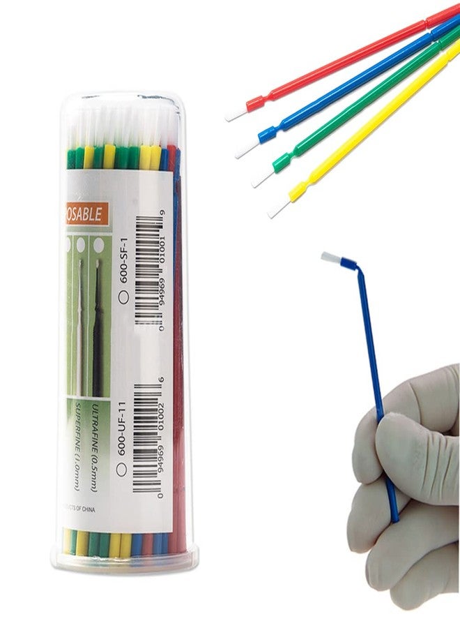 SNAWOP Dental Micro Applicator 100PCS Disposable Brushes 4 Colors Bendable Oral Swab Sticks for Teeth Whiteming and Tooth Cleaning - Image 1