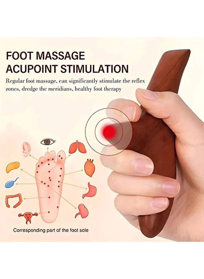 2PCS Wooden Massager Set Acupressure Stick Triangular Tool Eye Foot Massage - Image 2