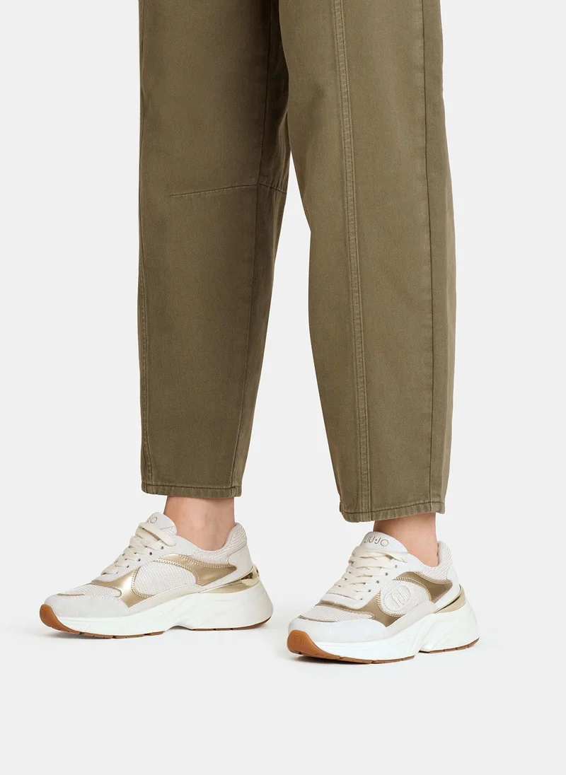 ليو جو أحذية رياضية من جلد الغزال والشبك