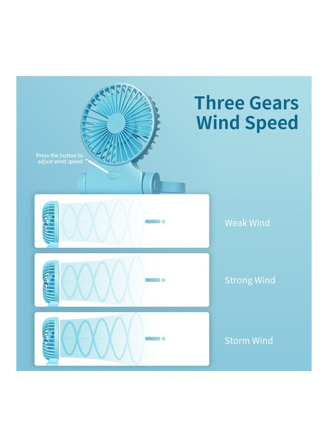 NIBEMINENT Portable Neck Hanging Mini USB Rechargeable Fan Blue - Image 5