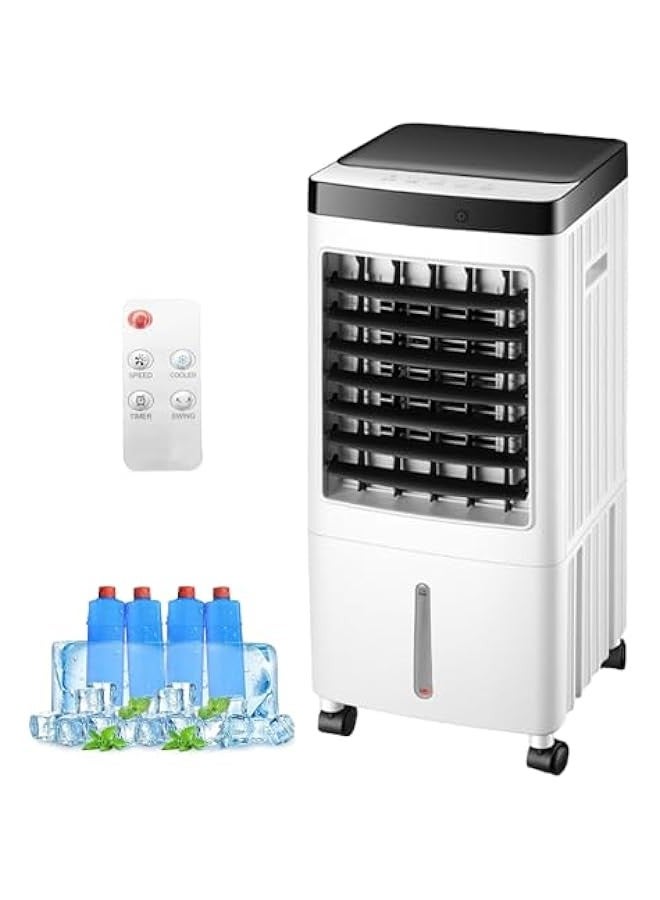 3-IN-1 Portable Air Conditioners, Evaporative air cooler,  cooling fan with 12 hour timer remote control, 3 modes and 3 speeds, portable air conditioner with 10 liter water tank, cools down the room quickly - Image 1