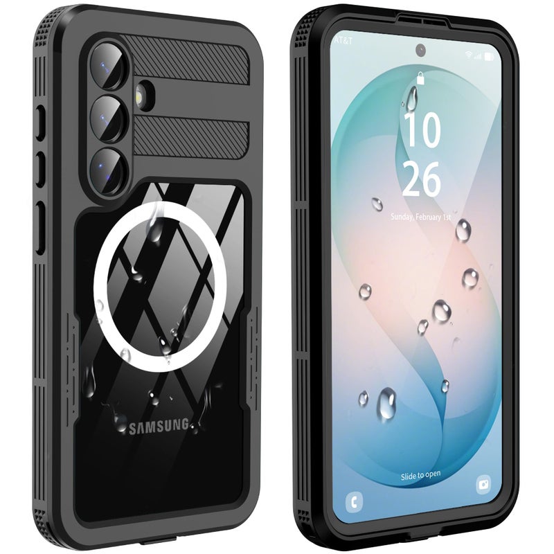 GOLDJU for Samsung Galaxy S26 Plus Case Waterproof, S26 Plus Case with Built-in Screen & Lens Protector, Shockproof Full Body Protection Phone Case, Compatible with MagSafe/Wireless Charging, Black - Image 1