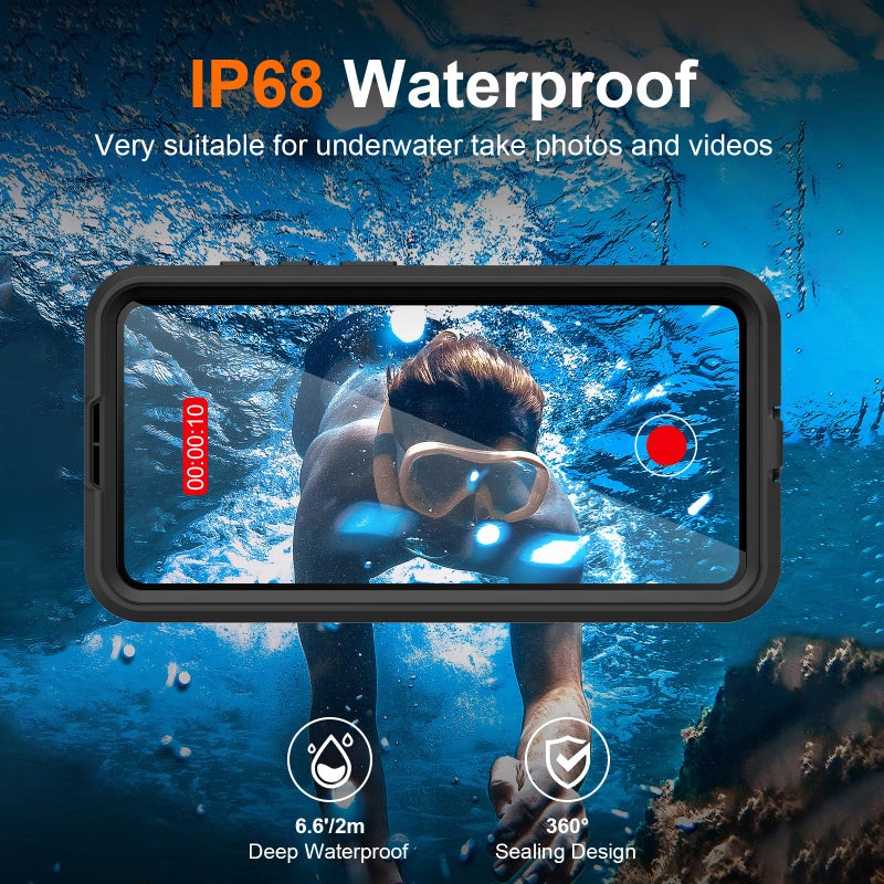 GOLDJU for Samsung Galaxy S26 Plus Case Waterproof, S26 Plus Case with Built-in Screen & Lens Protector, Shockproof Full Body Protection Phone Case, Compatible with MagSafe/Wireless Charging, Black - Image 3