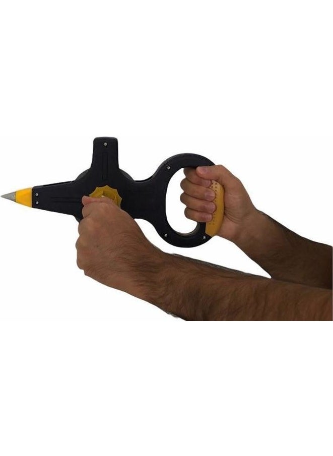 Netodak Terrain Type Tape Measure 50 Meters Steel Tape Measure with Reel Handle  - Image 1