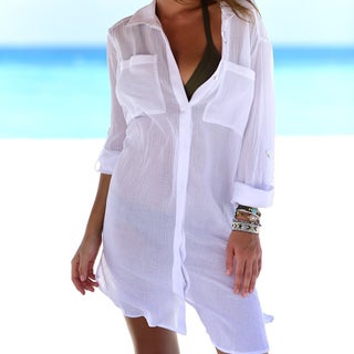 Crinkle Fabric Pocket Cover-Up Bikini Shirt White - pzsku/ZFB38507EBE4735371C0EZ/45/1746220711/eae163a6-c272-4787-ad14-26e4ac20f293
