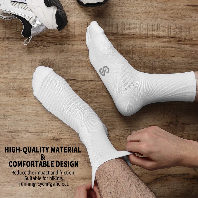 PAPLUS Athletic Crew Compression Socks (6 Pairs) for Men & Women, Running Socks With Arch Support - Image 2