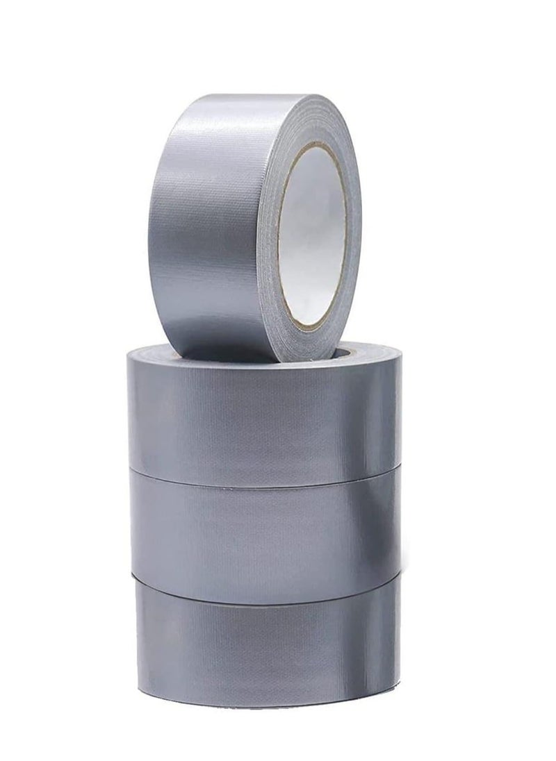 ECVV 4 Rolls Duct Tape,Silver Matt 2 inch x 15 yards, Strong Adhesive Tape for Packing, Kitchen Home, Office, Indoor & Outdoor Use.  - Image 1