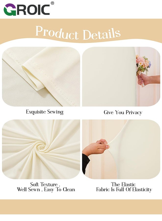 GROIC 6FT Ivory Arch Backdrop Cover, Spandex Fitted Fabric Backdrops Arches Covers, Arch Stand Cover Stretchy Backdrop for Wedding Party Baby Shower Birthday Decoration - Image 2