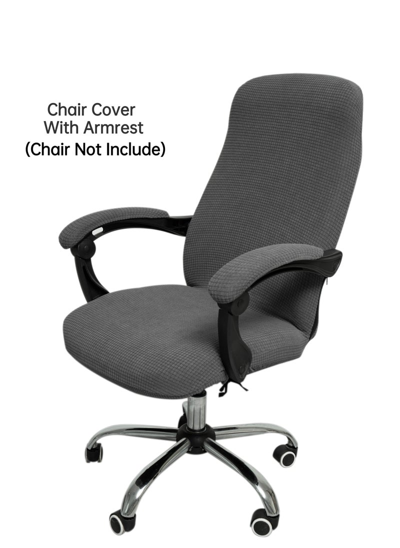 Generic Office Chair Cover Stretch Jacquard Office Computer Chair Seat Covers Removable Washable Anti-dust Waterproof Desk Chair Seat Cushion Protectors For Office Computer Chairs(Armrest Cover Include)  - Image 1