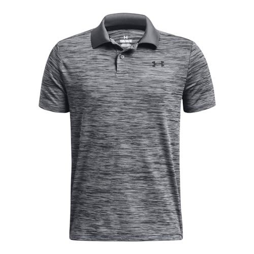 Under Armour Boys Performance Polo, (012) Pitch Gray Light Heather / / Black, X-Large - Image 1