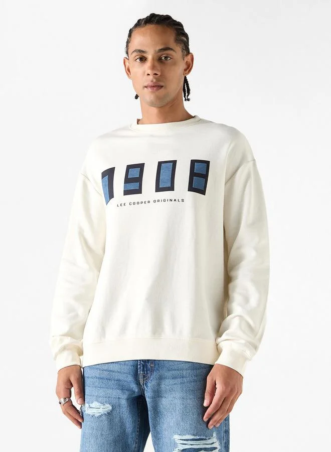 Lee Cooper Typographic Detail Sweatshirt with Long Sleeves