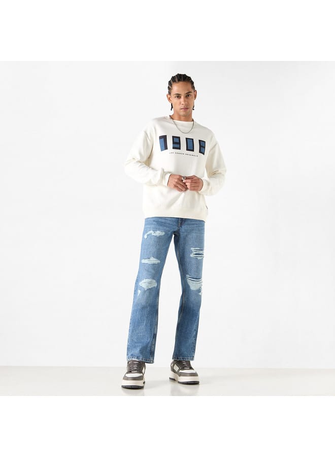 Lee Cooper Lee Cooper Typographic Detail Sweatshirt with Long Sleeves  - Image 2