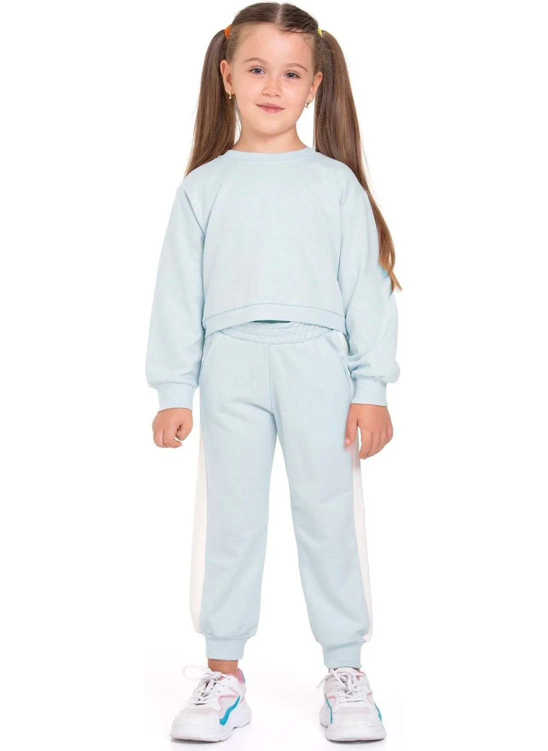 Zepkids Mint Color Girl Tracksuit with Bow Accessory