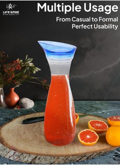 Life Smile LIFE SMILE Shatterproof Acrylic Water Bottle with Leakproof Lid - BPA-Free, Eco-Friendly Juice Pitcher - Ideal for Water, Iced Tea, Cold Brew, and Beverages (Blue 0.6 L)  - Image 4