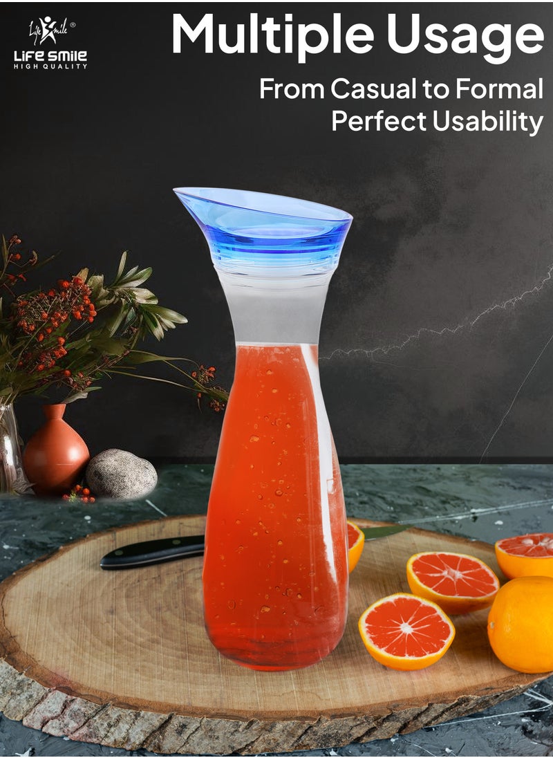 Life Smile LIFE SMILE Shatterproof Acrylic Water Bottle with Leakproof Lid - BPA-Free, Eco-Friendly Juice Pitcher - Ideal for Water, Iced Tea, Cold Brew, and Beverages (Blue 0.6 L)  - Image 4
