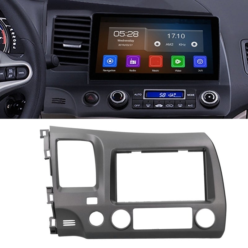 2Din Stereo Fascia: ABS Material, Precise Fit - Sturdy Durable Radio Frame for Honda Civic 2006-2011 LHD Dashboard Installation - Image 4