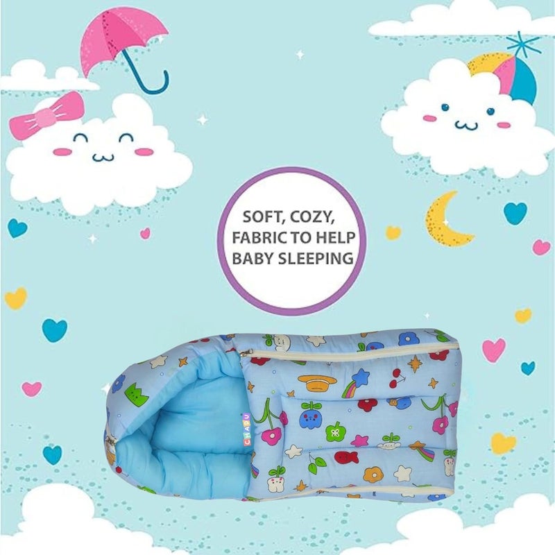 CHADU Premium Cotton Baby Bed Sleeping Bag Carry Nest for Newborns Soft Breathable Baby Bedding for Newborn Boys Girls by Chadu Blue - Image 4