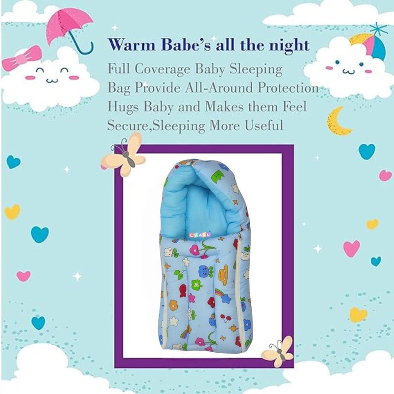 CHADU Premium Cotton Baby Bed Sleeping Bag Carry Nest for Newborns Soft Breathable Baby Bedding for Newborn Boys Girls by Chadu Blue - Image 5