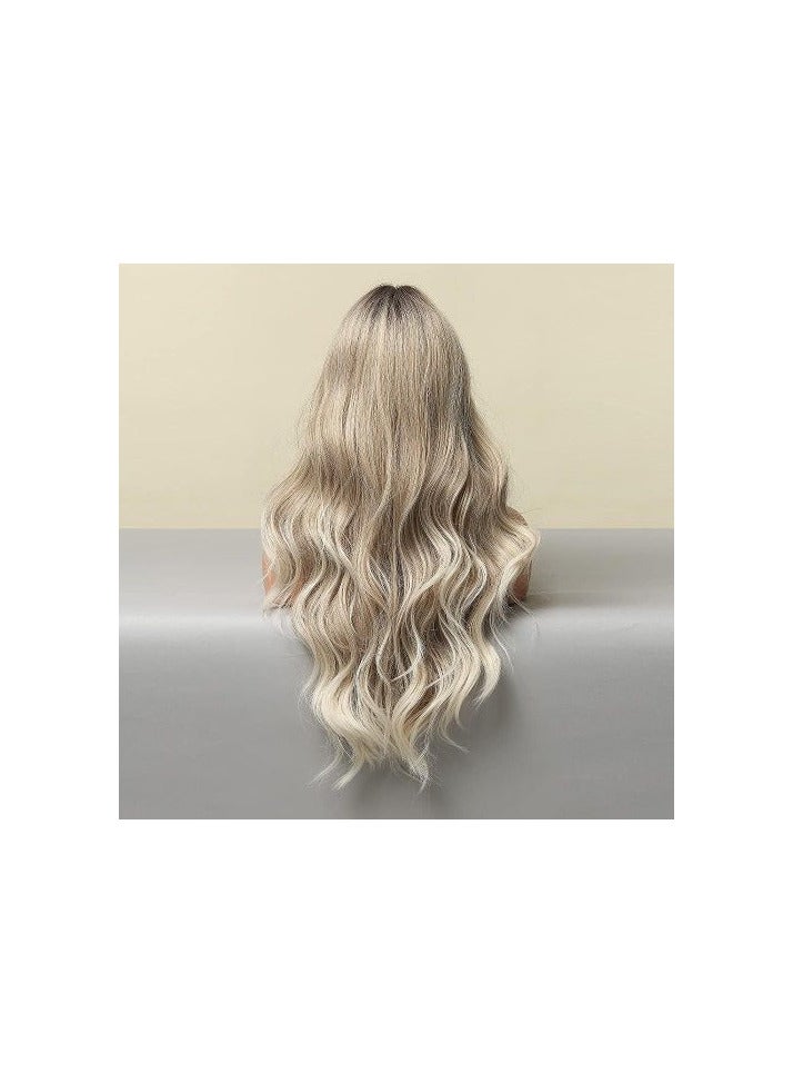 باروكة شعر صناعي  طويل مموج لون رمادي - Image 2