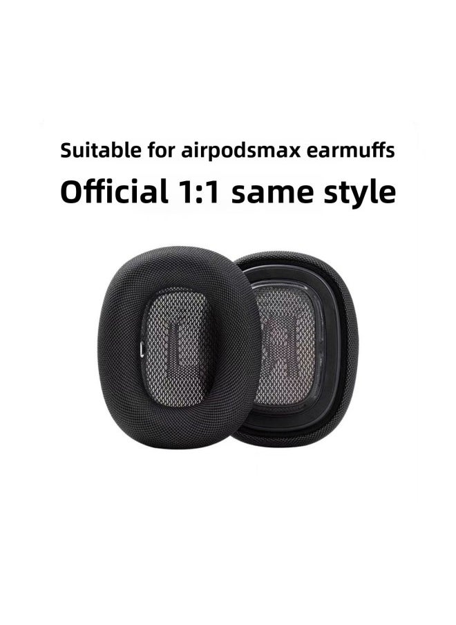 Generic - Suitable For Apple Airpods Max Headset Headset Original Equipped With Infinite Bluetooth Headset Noise Reduction Ear Cap-Color:Black [pair] [original Mesh Version] - Image 1